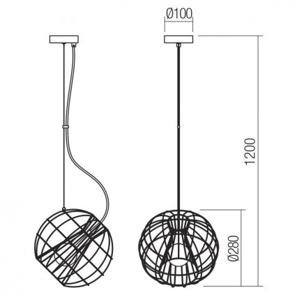 Redo 01-2174 - Suspension filaire GALLILEO 1xE27/42W/230V