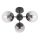 Redo 01-2176 - Lustre sur tige SEMIA 3xE14/28W/230V noir/fumé