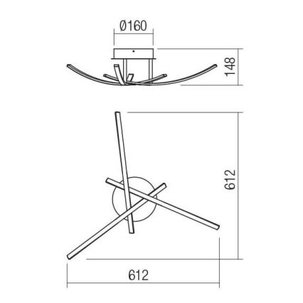 Redo 01-2184 - Plafonnier SPATHA 3xLED/6W/230V 3000K blanc