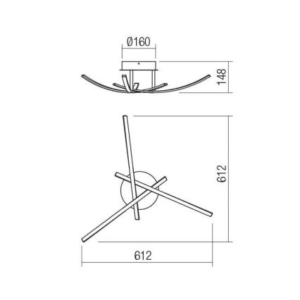 Redo 01-2185 - Plafonnier SPATHA 3xLED/6W/230V 3000K doré