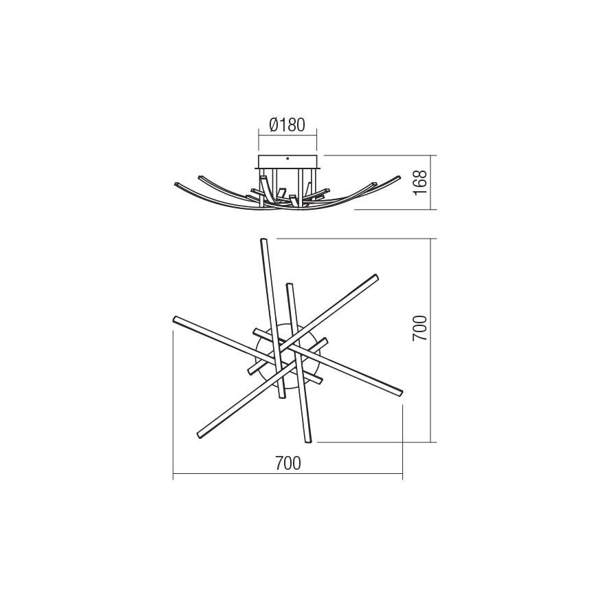 Redo 01-2187 - Plafonnier SPATHA 6xLED/6W/230V 3000K doré