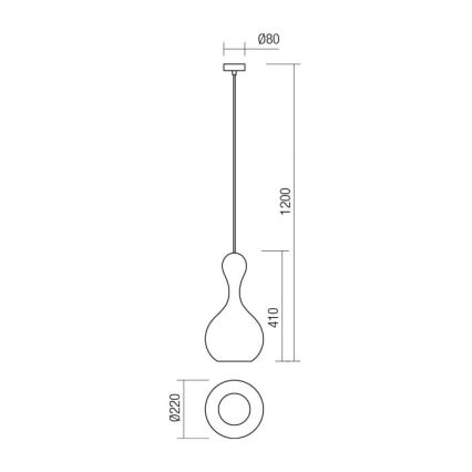 Redo 01-2259 - Suspension filaire LOB 1xE27/42W/230V d. 22 cm gris