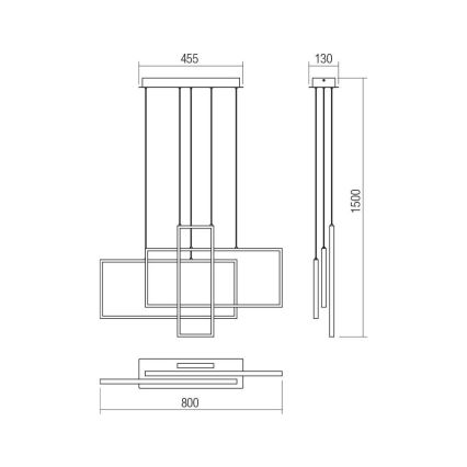 Redo 01-2315 - Suspension filaire à intensité variable PLANA LED/60W/230V noire