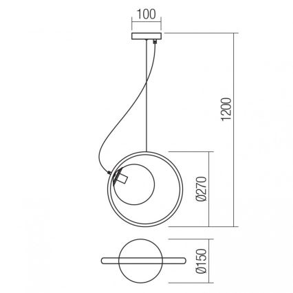 Redo 01-2319 - Suspension filaire KLEIDI 1xE14/28W/230V d. 27 cm marron