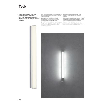 Redo 01-2330 - Miroir lumineux pour salle de bains TASK LED/18W/230V 90 cm IRC 90 IP44 chrome brillant