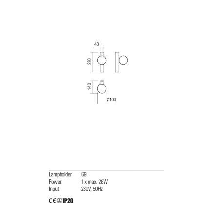 Redo 01-2373 - Applique murale GOJI 1xG9/28W/230V noir