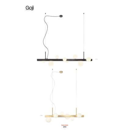 Redo 01-2374 - Suspension filaire GOJI 6xG9/28W/230V doré