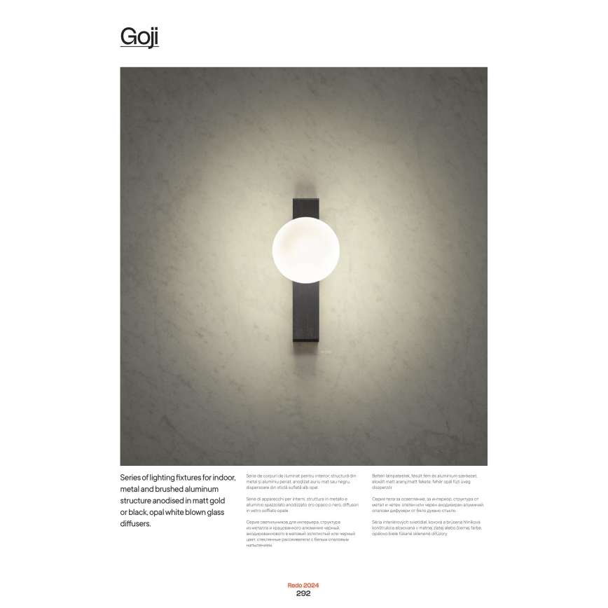 Redo 01-2376 - Suspension filaire GOJI 8xG9/28W/230V doré