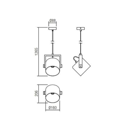 Redo 01-2402 - Suspension filaire POOH 1xE27/42W/230V hêtre