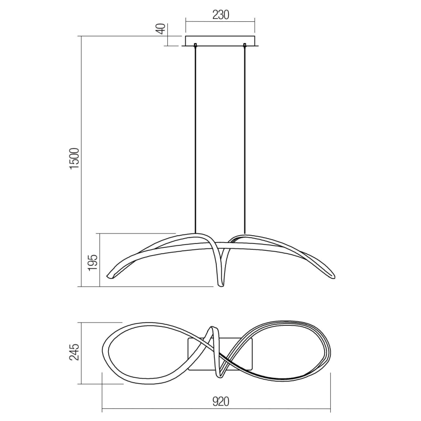 Redo 01-2454 - Suspension filaire LED LAMON LED/57W/230V doré