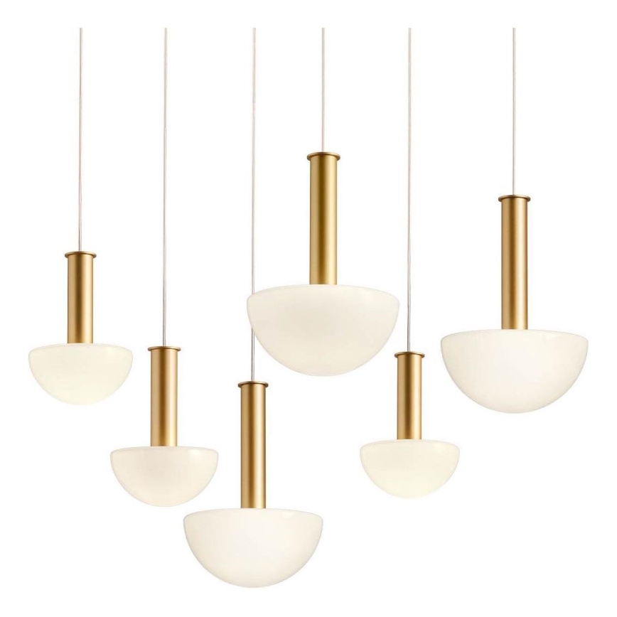 Redo 01-2476 - Lustre sur câble LUMIEN 6xG9/10W/230V doré/blanc