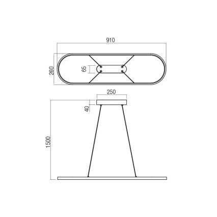 Redo 01-2523 - Suspension filaire à intensité variable LAP LED/32W/230V CRI 90 blanc