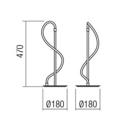 Redo 01-2530 - Lampe de table à intensité variable CORRAL LED/12W/230V noir