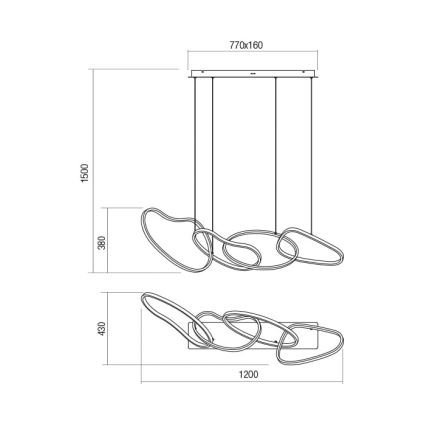 Redo 01-2594 - Suspension filaire à intensité variable BIAS LED/87,4W/230V CRI 90 3000K blanc