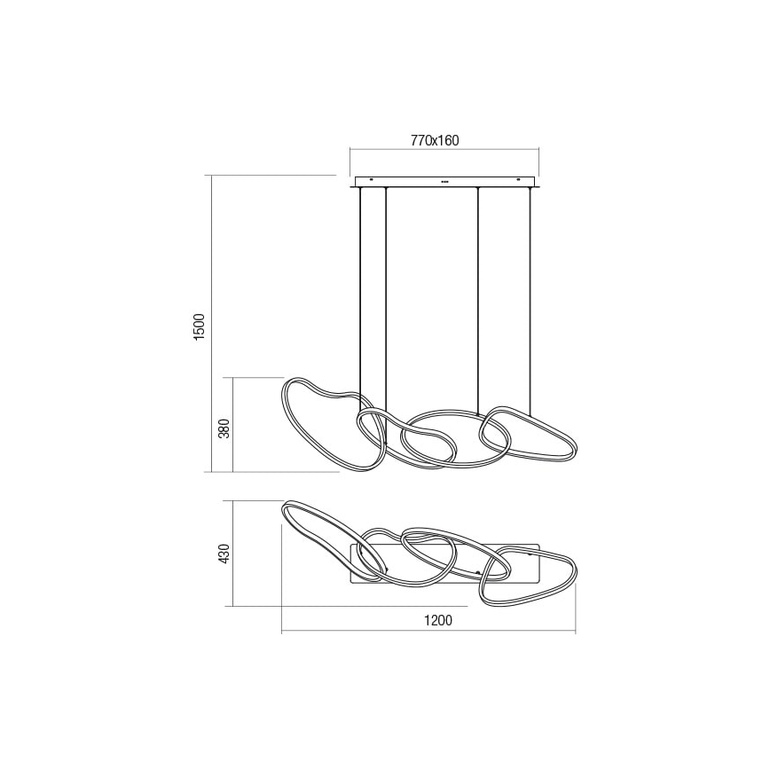 Redo 01-2594 - Suspension filaire à intensité variable BIAS LED/87,4W/230V CRI 90 3000K blanc