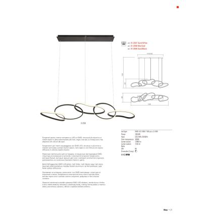 Redo 01-2599 - Suspension filaire à intensité variable BIAS LED/108,6W/230V CRI 90 3000K noir
