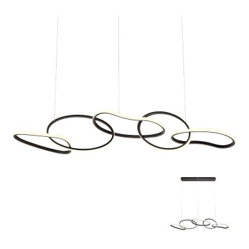 Redo 01-2599 - Suspension LED dimmable sur câble BIAS LED/108,6W/230V 3000K IRC 90 noire