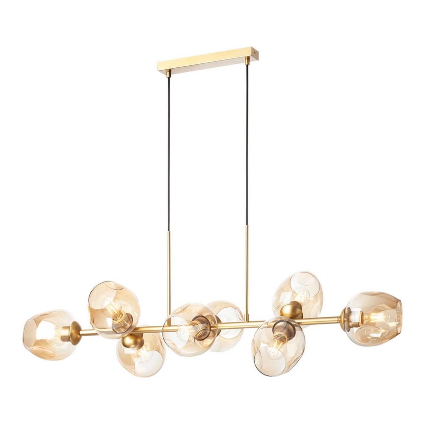 Redo 01-2621 - Suspension filaire PIERCE 8xE27/42W/230V doré/fumé