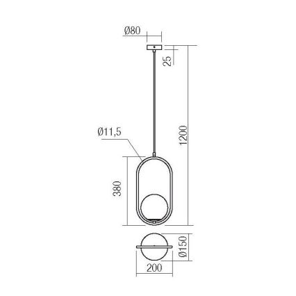 Redo 01-2624 - Suspension filaire NIVA 1xE14/28W/230V