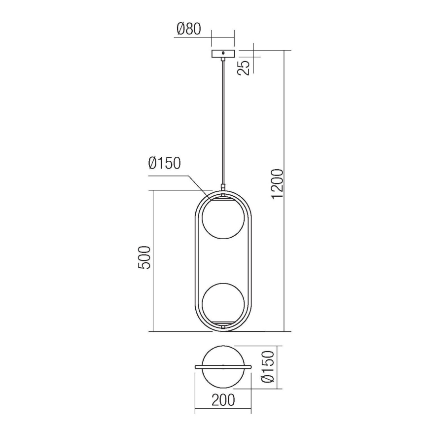 Redo 01-2626 - Suspension filaire NIVA 2xE14/28W/230V