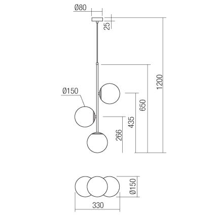 Redo 01-2627 - Suspension filaire NIVA 3xE14/28W/230V