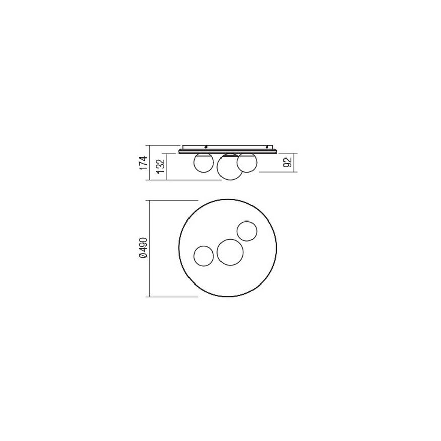 Redo 01-2657 - Plafonnier LED CORUM, 48 W, 230 V, 3000 K, IRC 90, blanc