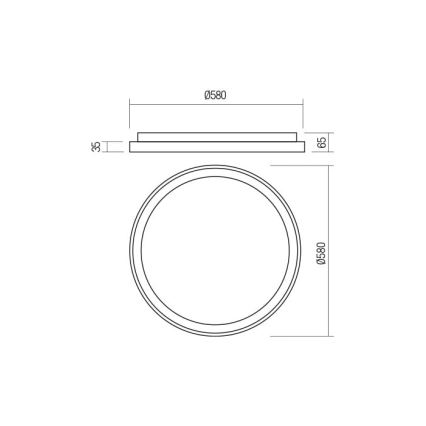 Redo 01-2670 - Plafonnier à intensité variable ICONIC LED/50W/230V d. 58 cm doré