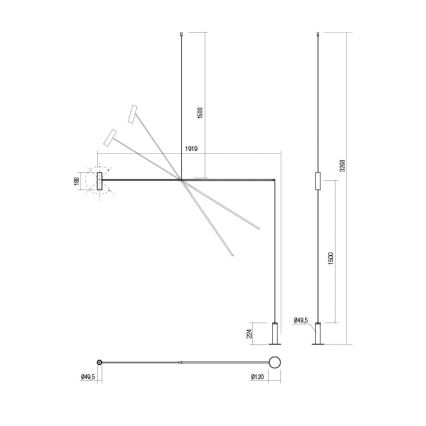 Redo 01-2695 - Lampadaire à intensité variable PICAS LED/12W/230V noir