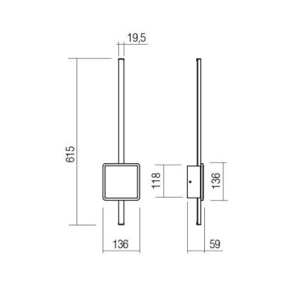 Redo 01-2697 - Applique murale LED DIAZ LED/20W/230V IRC 90 dorée