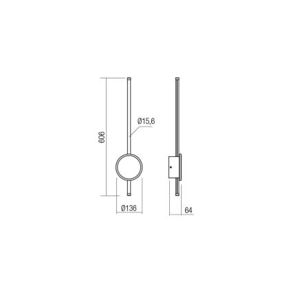 Redo 01-2700 - Applique murale DIAZ LED/18W/230V CRI 90 doré