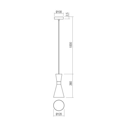 Redo 01-2711 - Suspension filaire KILT 1xE27/42W/230V d. 12 cm noir