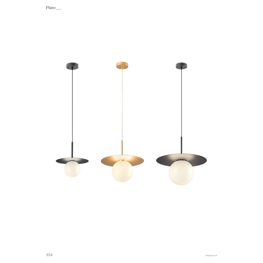 Redo 01-2728 - Suspension filaire PLATO 1xG9/10W/230V d. 20 cm noir