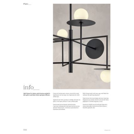 Redo 01-2734 - Suspension-barre PLATO 6xG9/10W/230V noir