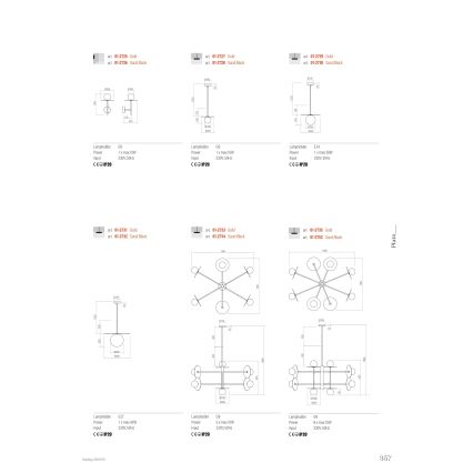 Redo 01-2734 - Suspension-barre PLATO 6xG9/10W/230V noir