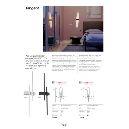 Redo 01-2744 - Applique murale LED TANGENT LED/13W/230V 3000K 63,4 cm IRC 90 blanche
