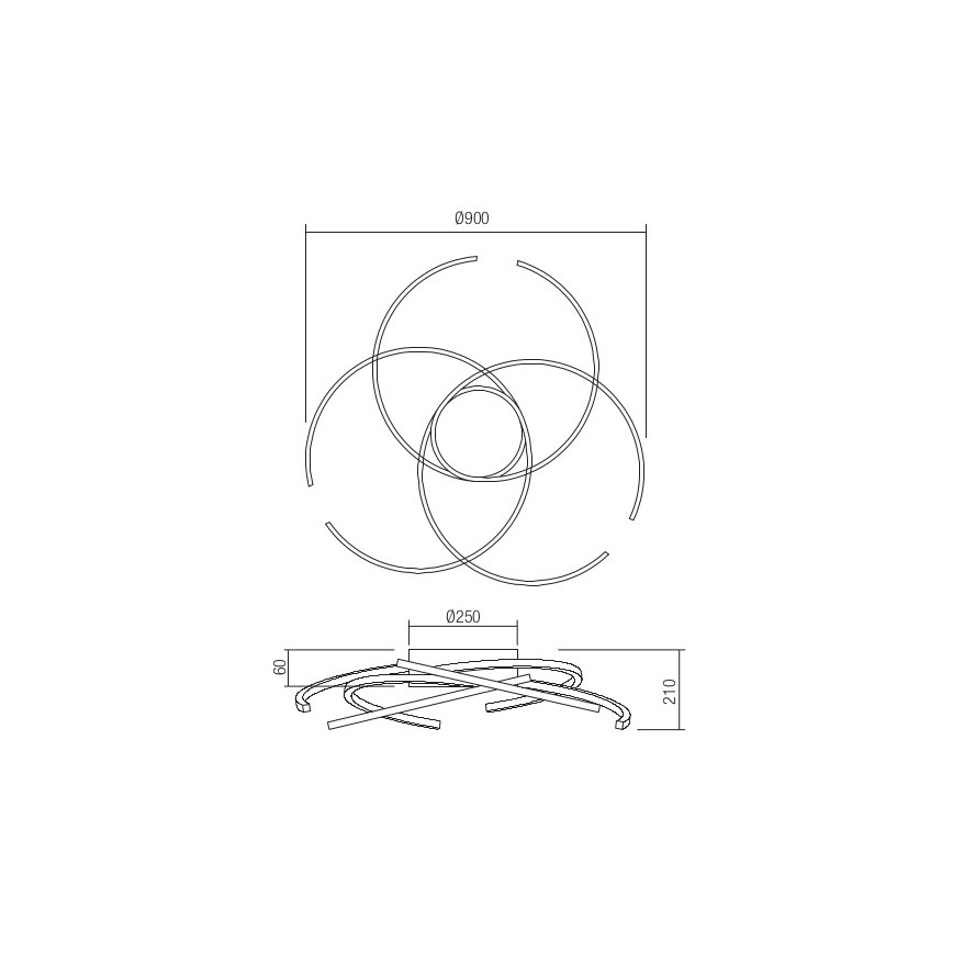 Redo 01-2748 - Plafonnier à intensité variable LED ALIEN LED/75W/230V 3000K d. 90 cm blanc