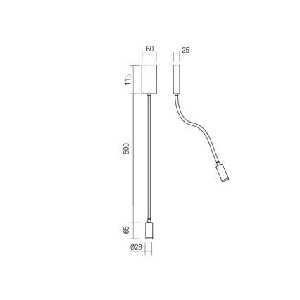 Redo 01-2755 - Petite lampe flexible WALLIE LED/3W/230V USB CRI 90 noir