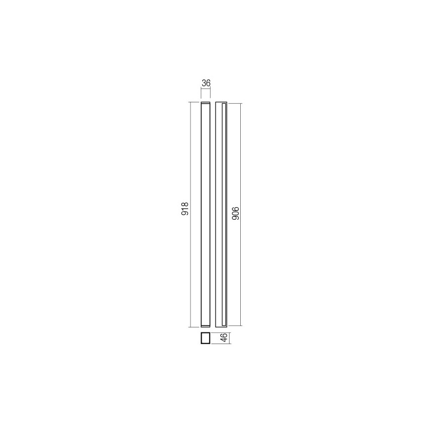 Redo 01-2765 - Applique murale PLOT LED/31W/230V 90 cm noire