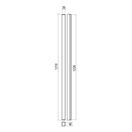 Redo 01-2766 - Applique murale PLOT LED, 35 W, 230 V, 120 cm, blanche