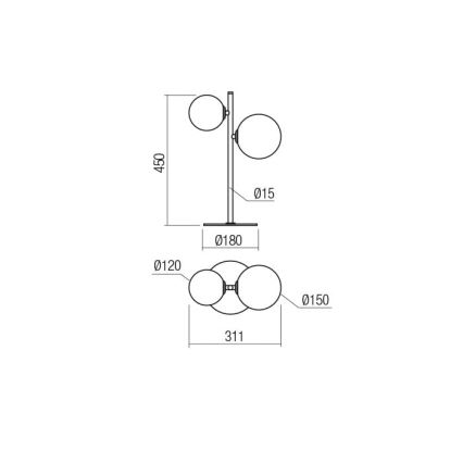 Redo 01-2784 - Lampe de table ROY 2xG9/10W/230V