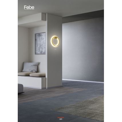 Redo 01-2817 - Applique murale à intensité variable FEBE LED/24W/230V doré