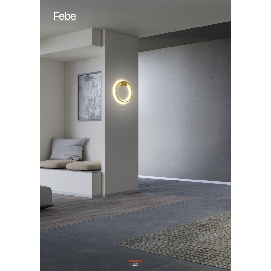 Redo 01-2817 - Applique murale à intensité variable FEBE LED/24W/230V doré
