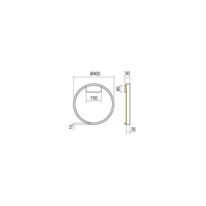 Redo 01-2817 - Applique murale à intensité variable FEBE LED/24W/230V doré