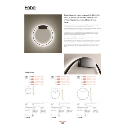 Redo 01-2865 - Suspension filaire à intensité variable FEBE LED/37W/230V doré