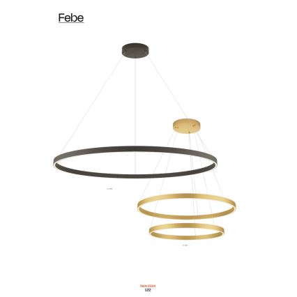 Redo 01-2889 - Lustre LED dimmable sur câble FEBE LED/62W/230V doré