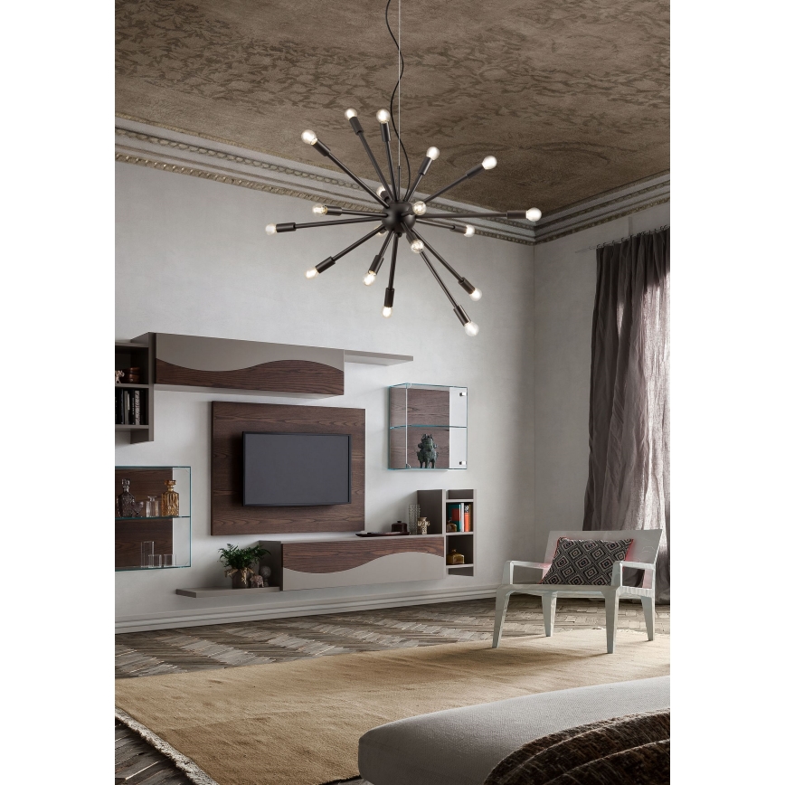 Redo 01-2934 - Suspension sur câble STELLAR 12xE14/25W/230V noire
