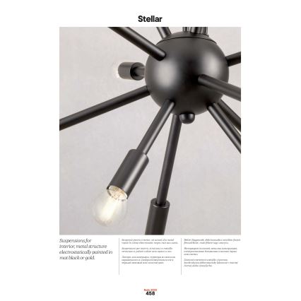 Redo 01-2936 - Suspension filaire STELLAR 18xE14/25W/230V noir