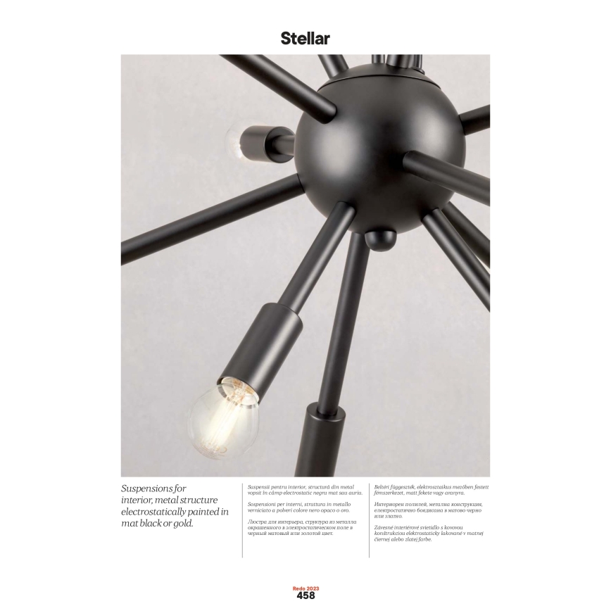 Redo 01-2936 - Suspension filaire STELLAR 18xE14/25W/230V noir