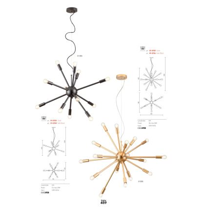 Redo 01-2936 - Suspension filaire STELLAR 18xE14/25W/230V noir