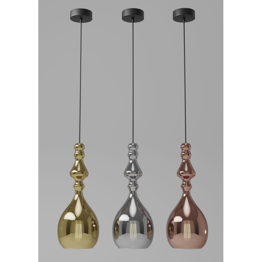Redo 01-2937 - Suspension sur câble AMBIX 1xE27/42W/230V Ø 18 cm, dorée